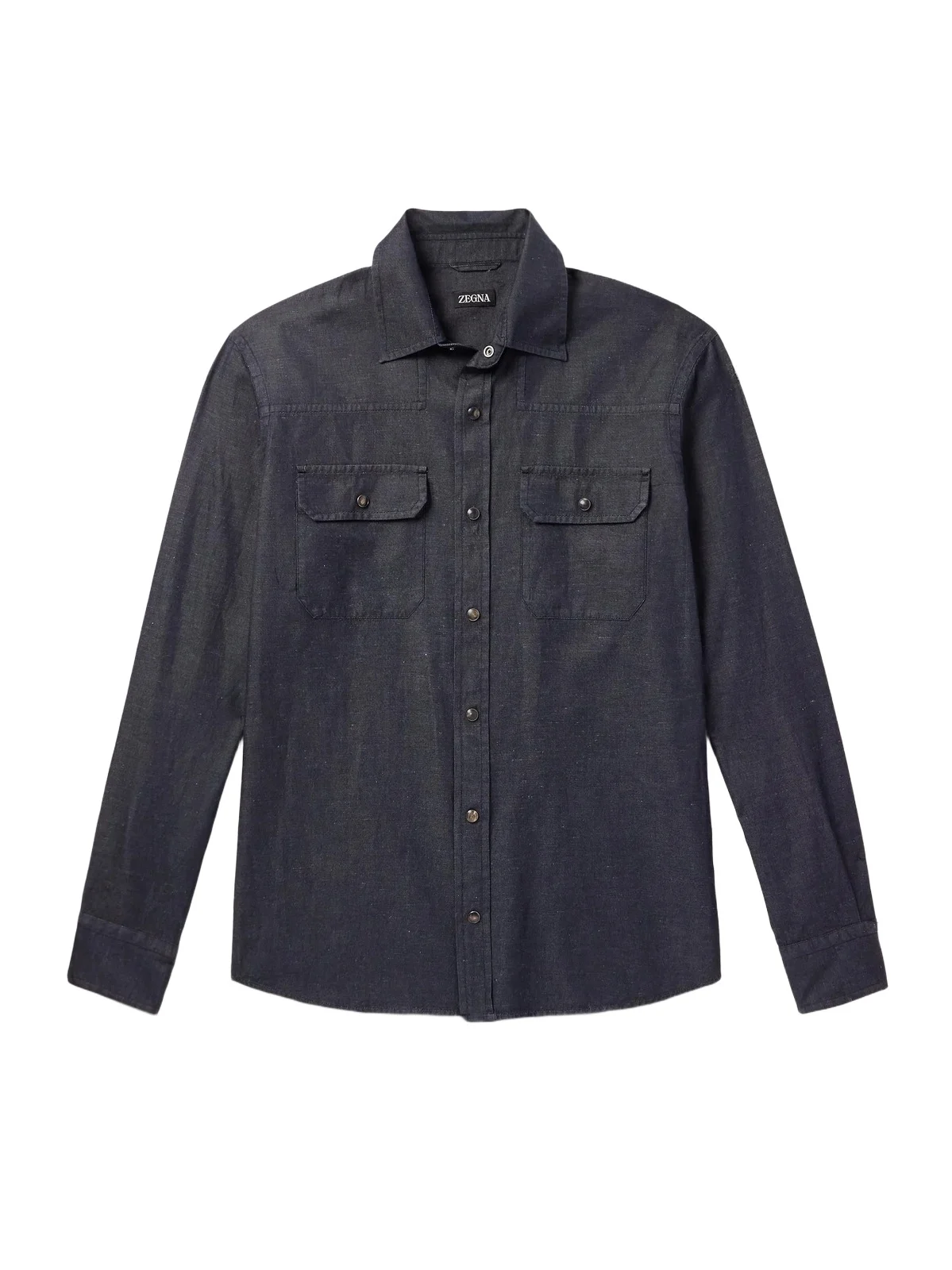 Slim-Fit Cotton and Linen-Blend Twill Shirt - Men Slim-Fit Cotton and Linen-Blend Twill Shirt - Men