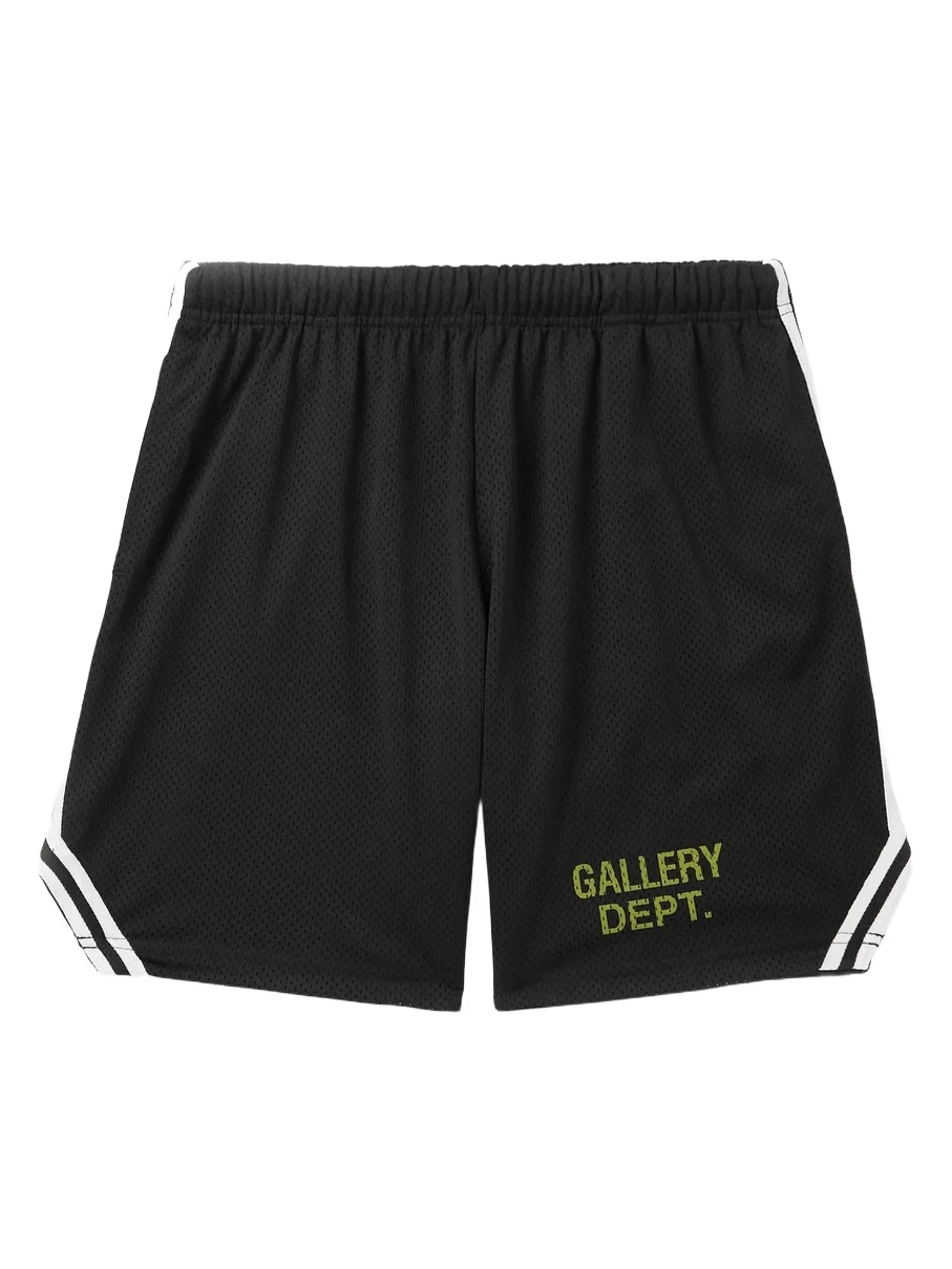 Gallery Dept. Venice Court Wide-Leg Logo-Print Webbing-Trimmed Mesh Shorts - Men