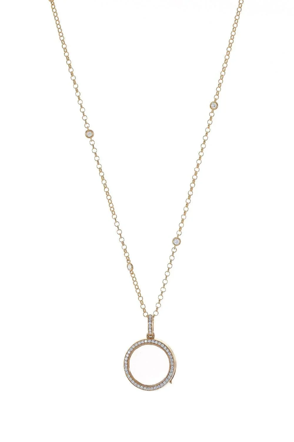 Helios Round Diamond Locket Necklace