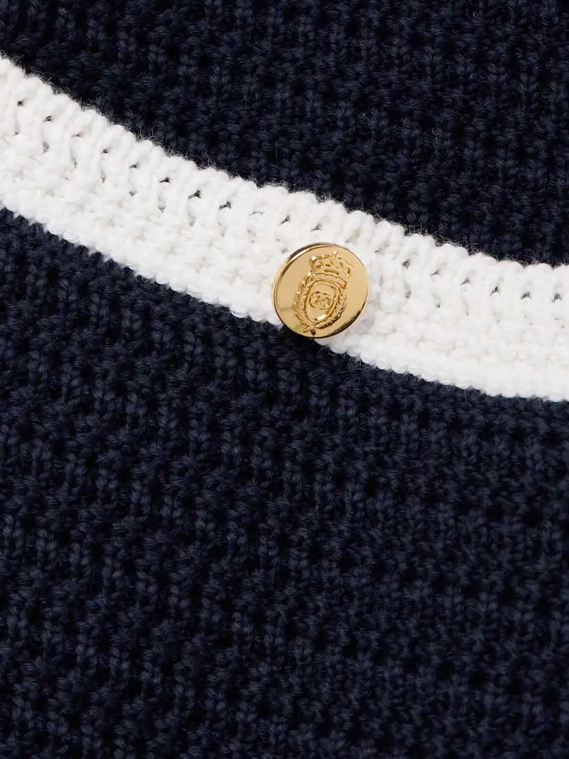 Gucci Two-tone Crocheted Cotton-blend Mini Dress | Thumbnail 4