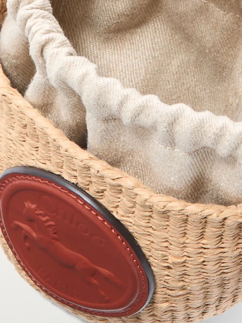 Chloé Embossed Leather-trimmed Raffia-like Bucket Bag | Thumbnail 5 Chloé Embossed Leather-trimmed Raffia-like Bucket Bag | Thumbnail 5