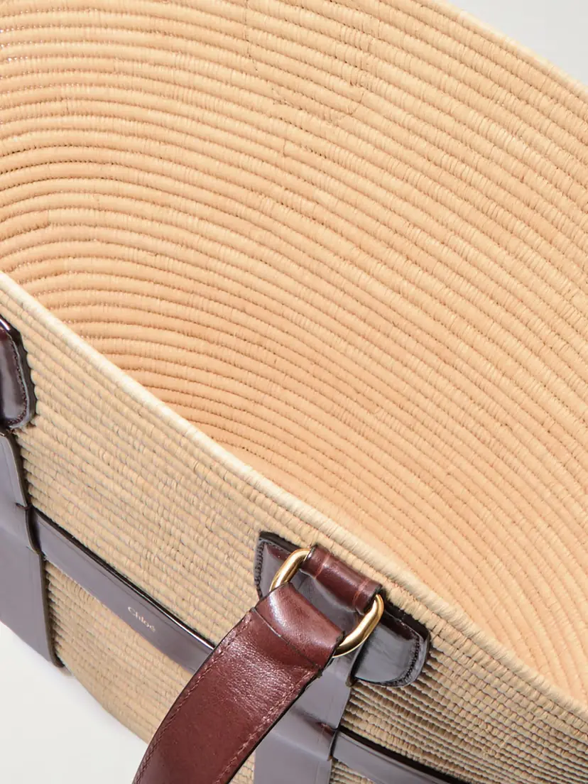 Chloé Kerala 25 Leather-trimmed Raffia-like Tote | Thumbnail 5 Chloé Kerala 25 Leather-trimmed Raffia-like Tote | Thumbnail 5