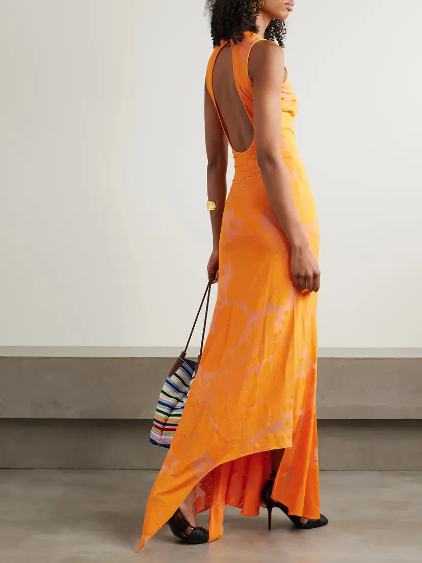 Etro Asymmetric Open-back Devoré-jersey Maxi Dress | Thumbnail 3 Etro Asymmetric Open-back Devoré-jersey Maxi Dress | Thumbnail 3