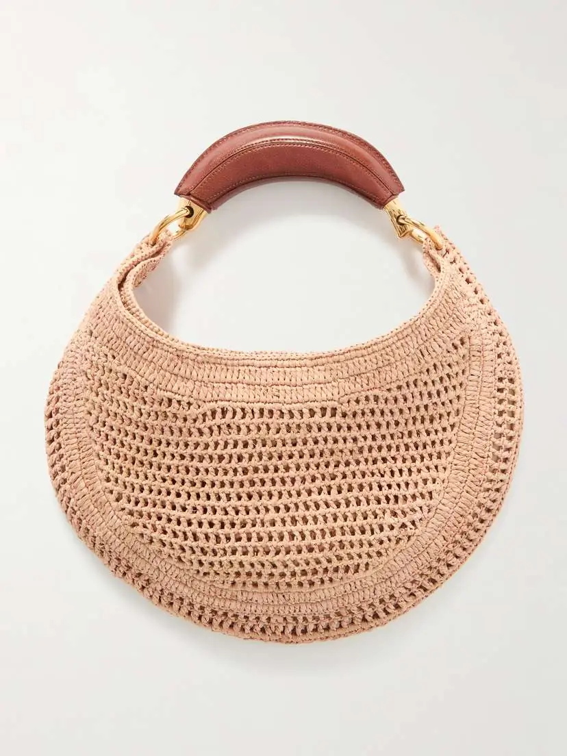 Chloé Summer Banana Leather-trimmed Embroidered Raffia Tote | Thumbnail 3 Chloé Summer Banana Leather-trimmed Embroidered Raffia Tote | Thumbnail 3