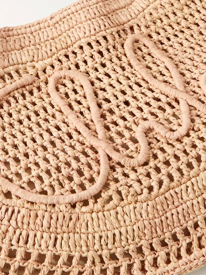 Chloé Summer Banana Leather-trimmed Embroidered Raffia Tote | Thumbnail 4 Chloé Summer Banana Leather-trimmed Embroidered Raffia Tote | Thumbnail 4