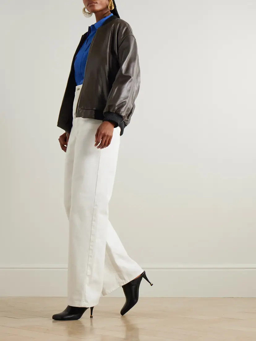 Nour Hammour Marly Leather Bomber Jacket | Thumbnail 2 Nour Hammour Marly Leather Bomber Jacket | Thumbnail 2