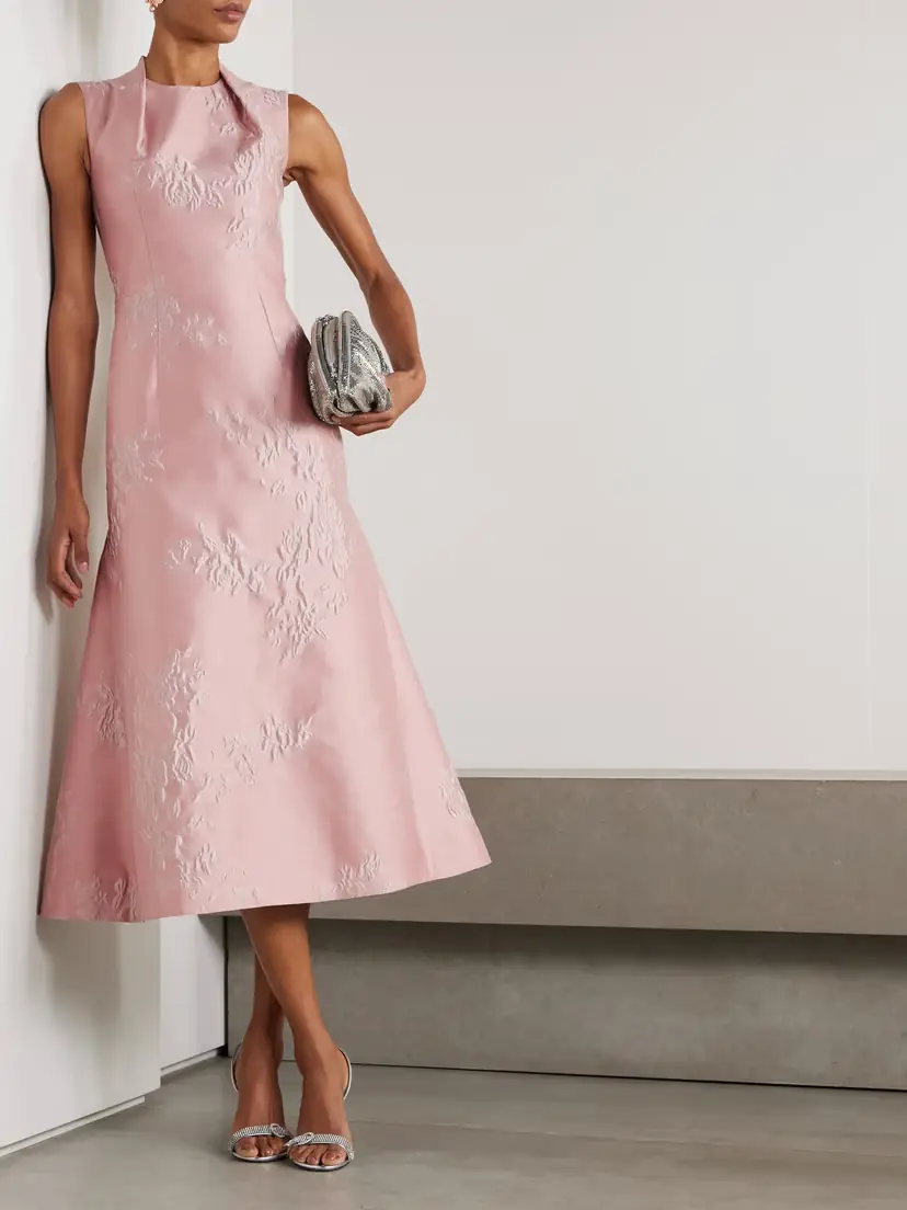 Emilia Wickstead Kissa Jacquard Midi Dress | Thumbnail 2 Emilia Wickstead Kissa Jacquard Midi Dress | Thumbnail 2