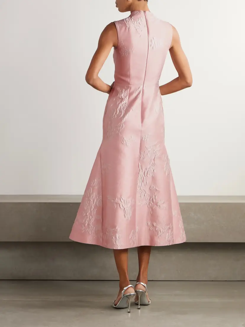 Emilia Wickstead Kissa Jacquard Midi Dress | Thumbnail 3 Emilia Wickstead Kissa Jacquard Midi Dress | Thumbnail 3