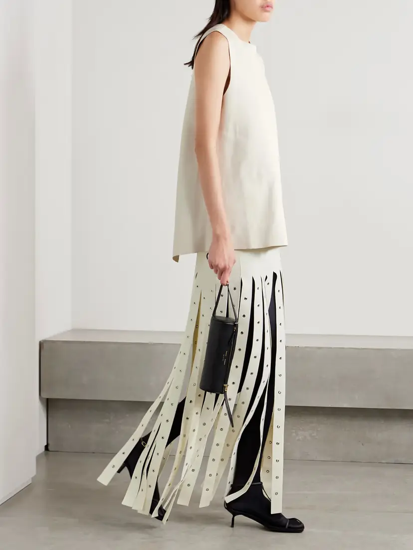 Proenza Schouler Effe Eyelet-embellished Fringed Stretch-knit Maxi Skirt | Thumbnail 2 Proenza Schouler Effe Eyelet-embellished Fringed Stretch-knit Maxi Skirt | Thumbnail 2