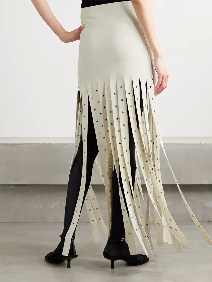 Proenza Schouler Effe Eyelet-embellished Fringed Stretch-knit Maxi Skirt | Thumbnail 4 Proenza Schouler Effe Eyelet-embellished Fringed Stretch-knit Maxi Skirt | Thumbnail 4