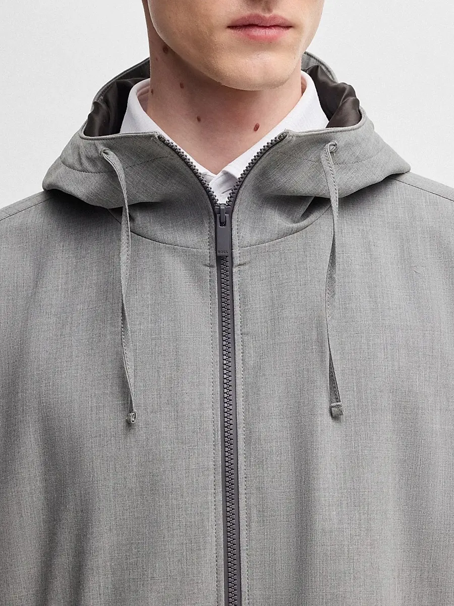 BOSS Men's Regular-Fit Jacket in Performance-Stretch Material - Grey | Thumbnail 5