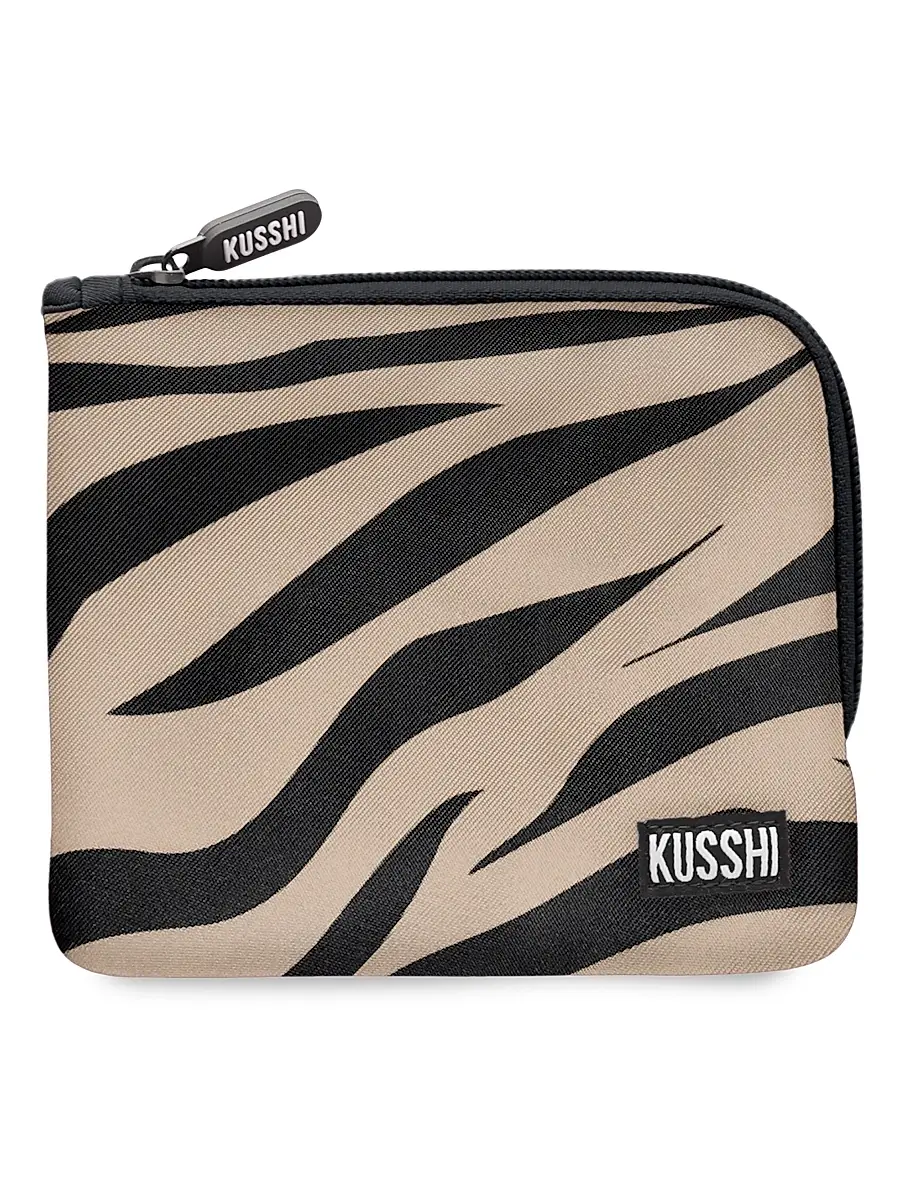 KUSSHI Women's On-The-Go 2-Piece Pouch Set - Zebra | Thumbnail 2 KUSSHI Women's On-The-Go 2-Piece Pouch Set - Zebra | Thumbnail 2