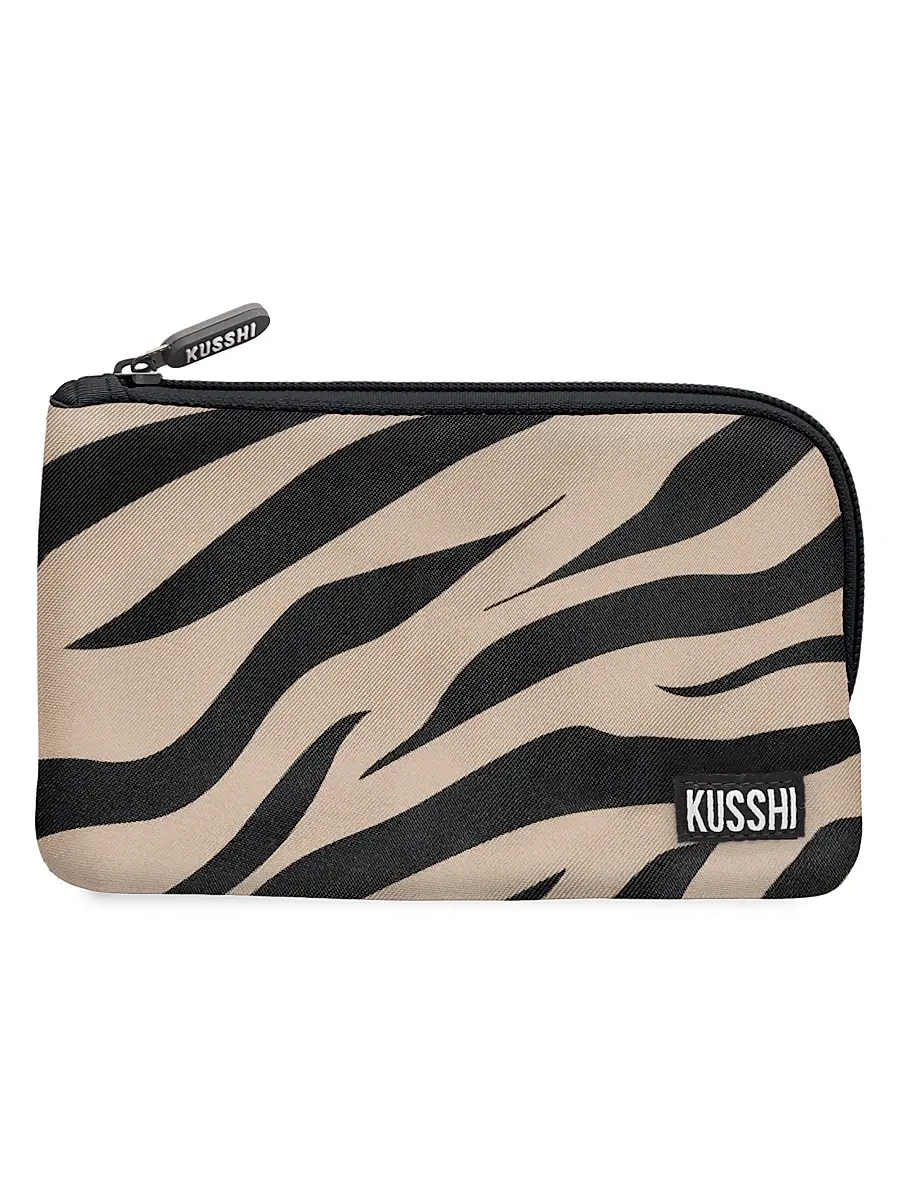 KUSSHI Women's On-The-Go 2-Piece Pouch Set - Zebra | Thumbnail 3 KUSSHI Women's On-The-Go 2-Piece Pouch Set - Zebra | Thumbnail 3