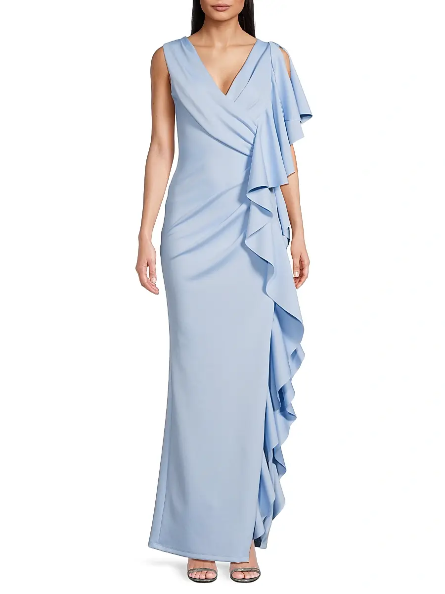 BLACK HALO Women's Eve Morwen Ruffled Sleeveless Gown | Thumbnail 3 BLACK HALO Women's Eve Morwen Ruffled Sleeveless Gown | Thumbnail 3