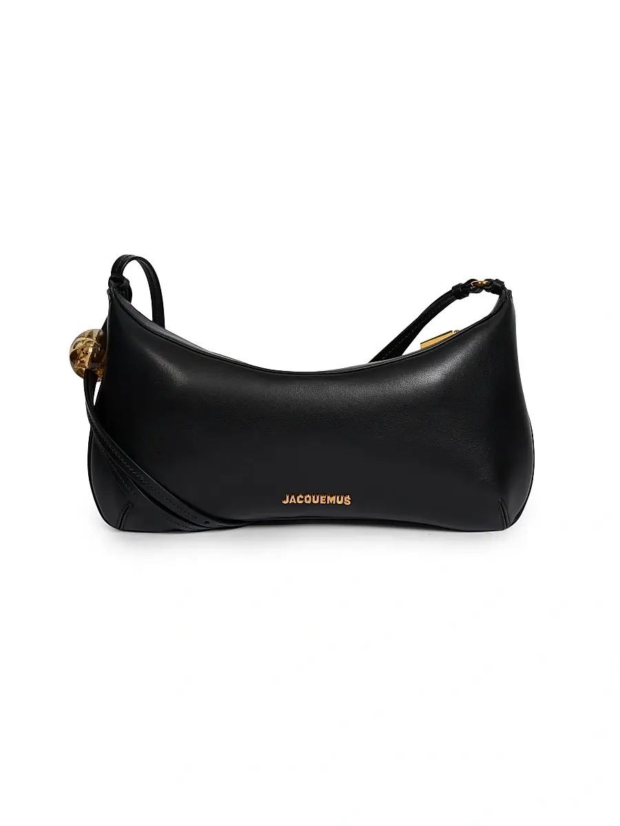 Jacquemus Women's Le Grand Bisou Perle Leather Shoulder Bag - Black | Image 1 Jacquemus Women's Le Grand Bisou Perle Leather Shoulder Bag - Black | Image 1