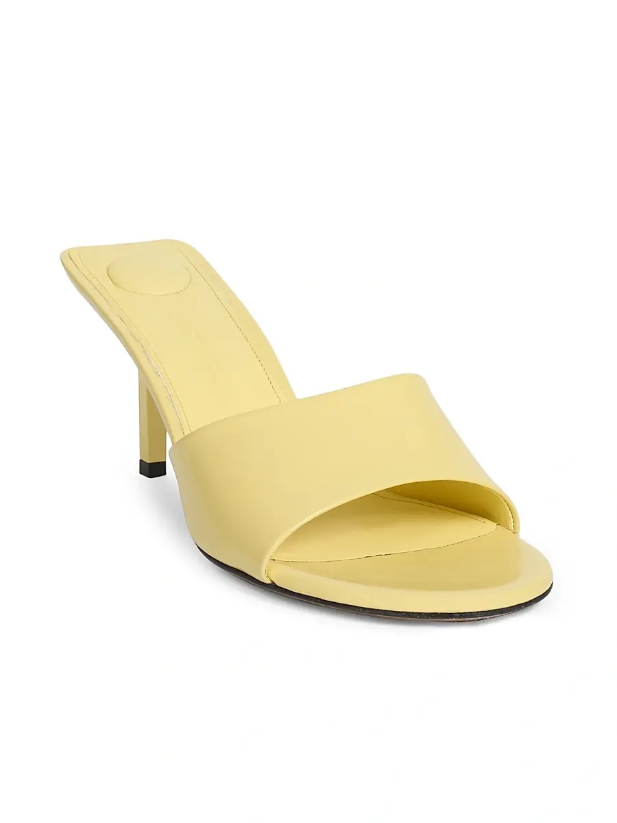 Jacquemus Women's Cubisto 70MM Leather Mules - Light Yellow | Thumbnail 2 Jacquemus Women's Cubisto 70MM Leather Mules - Light Yellow | Thumbnail 2