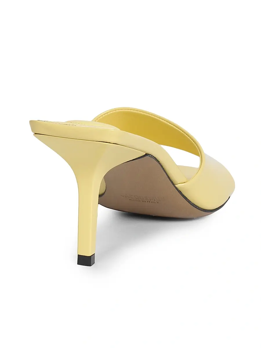 Jacquemus Women's Cubisto 70MM Leather Mules - Light Yellow | Thumbnail 3 Jacquemus Women's Cubisto 70MM Leather Mules - Light Yellow | Thumbnail 3