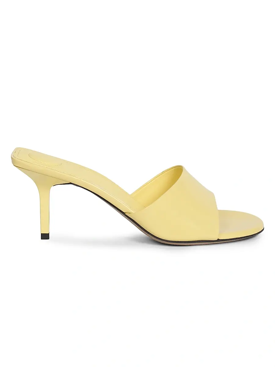 Women's Cubisto 70MM Leather Mules - Light Yellow