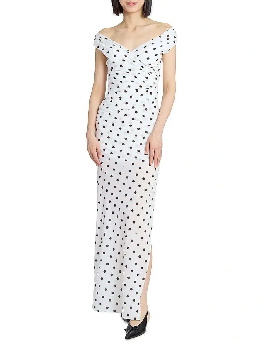 Jacquemus Women's Rita Polka Dot Sheath Gown - Prints Dots | Thumbnail 2 Jacquemus Women's Rita Polka Dot Sheath Gown - Prints Dots | Thumbnail 2