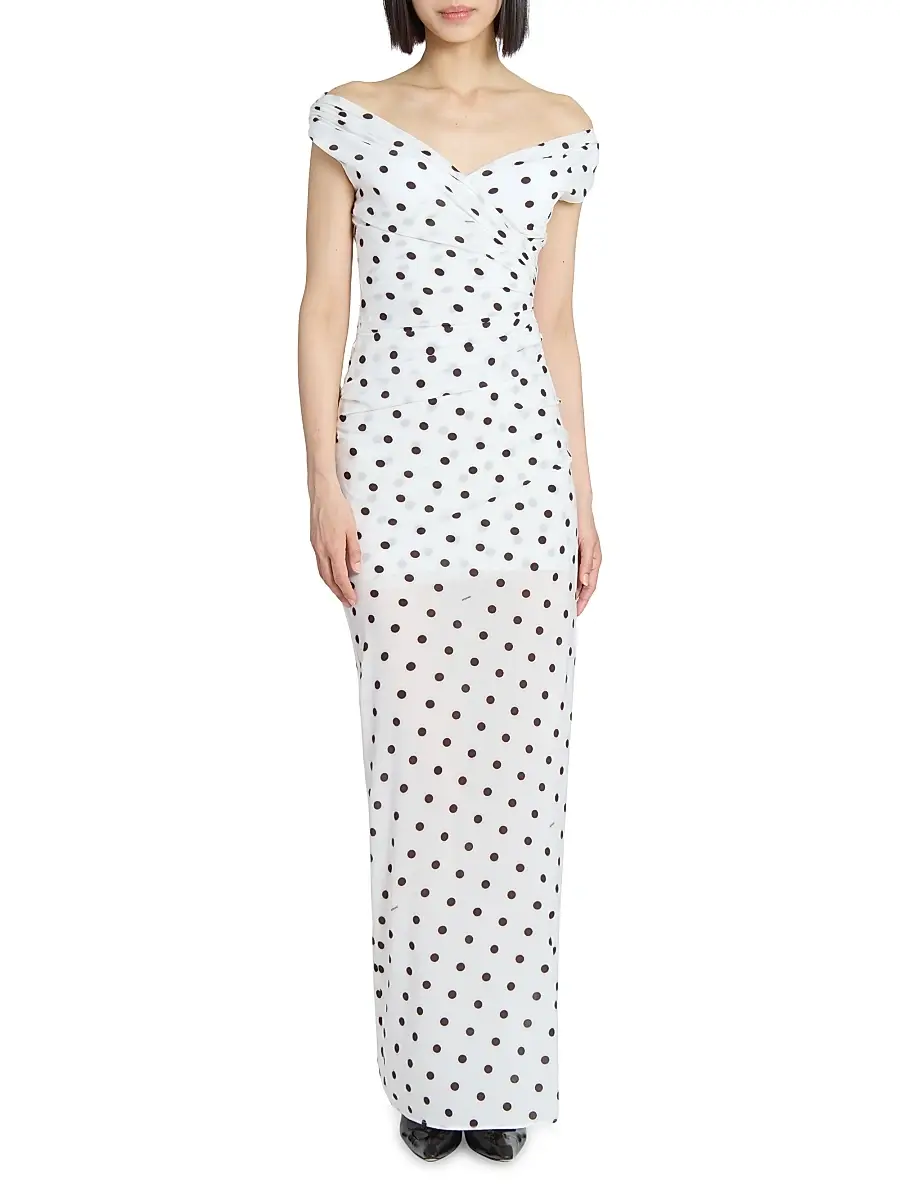 Jacquemus Women's Rita Polka Dot Sheath Gown - Prints Dots | Thumbnail 3 Jacquemus Women's Rita Polka Dot Sheath Gown - Prints Dots | Thumbnail 3