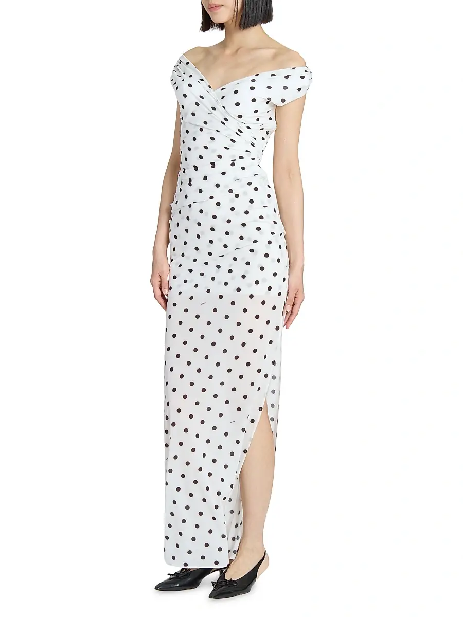 Jacquemus Women's Rita Polka Dot Sheath Gown - Prints Dots | Thumbnail 4 Jacquemus Women's Rita Polka Dot Sheath Gown - Prints Dots | Thumbnail 4