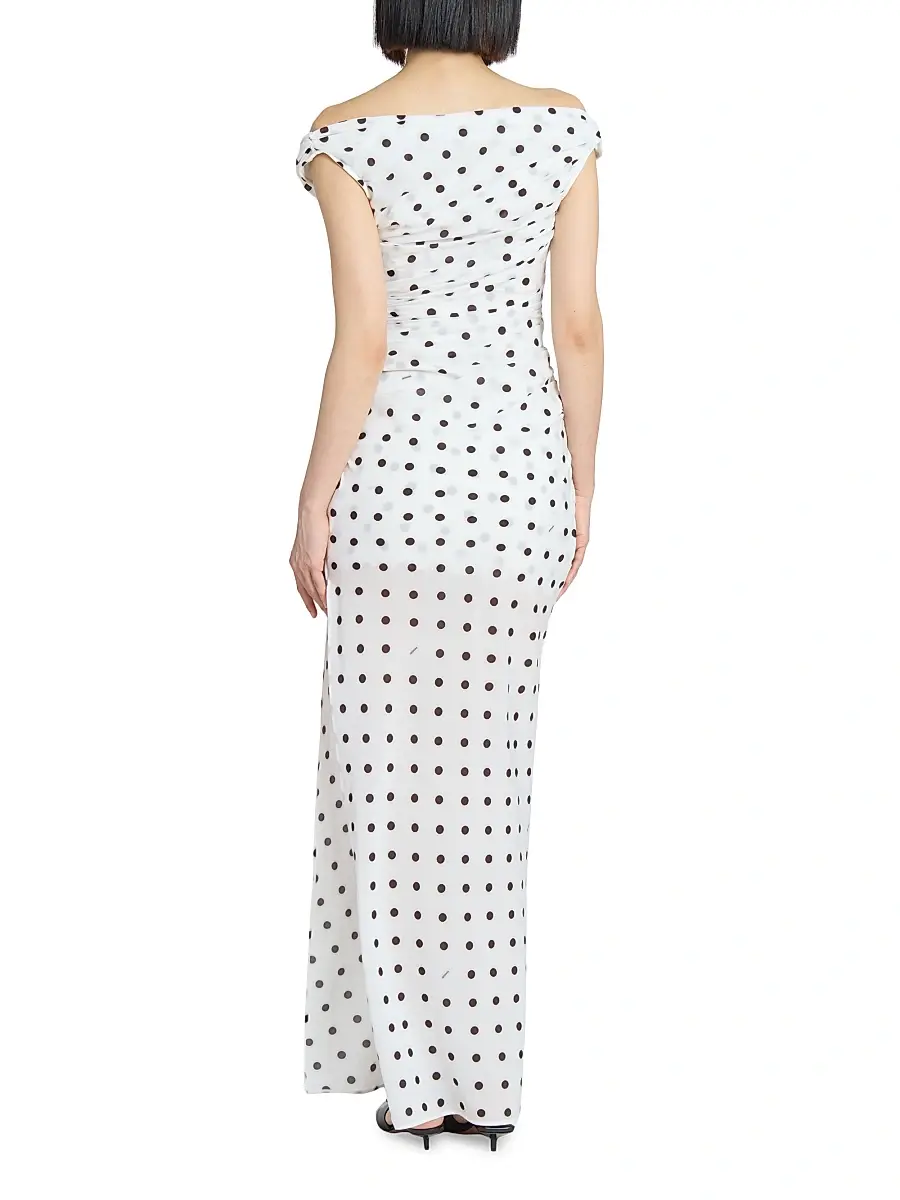 Jacquemus Women's Rita Polka Dot Sheath Gown - Prints Dots | Thumbnail 5 Jacquemus Women's Rita Polka Dot Sheath Gown - Prints Dots | Thumbnail 5