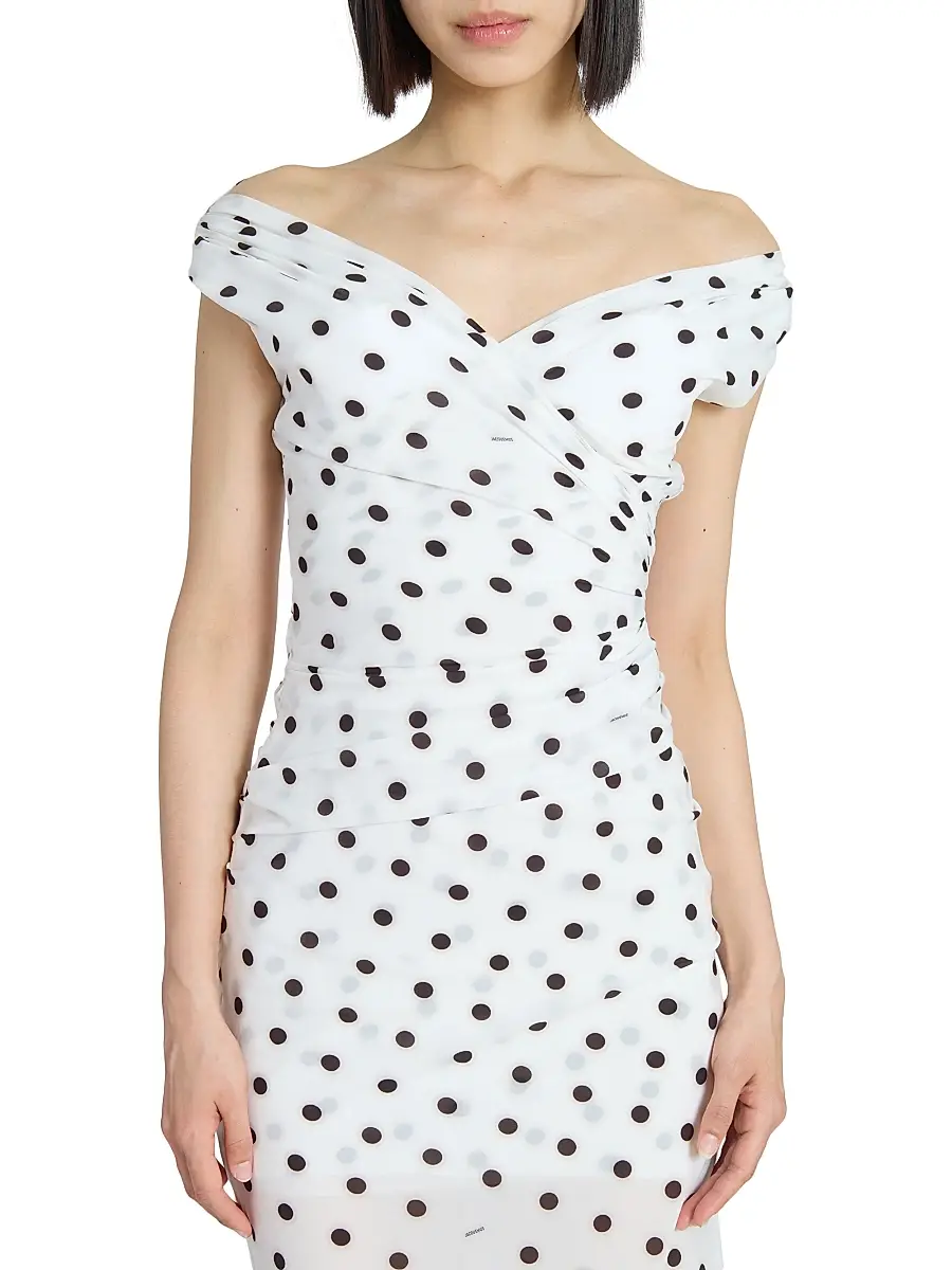 Jacquemus Women's Rita Polka Dot Sheath Gown - Prints Dots | Thumbnail 6 Jacquemus Women's Rita Polka Dot Sheath Gown - Prints Dots | Thumbnail 6