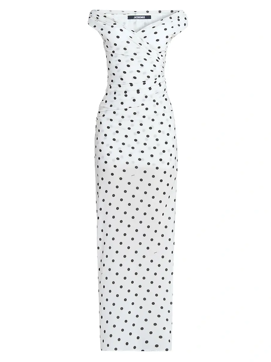 Women's Rita Polka Dot Sheath Gown - Prints Dots