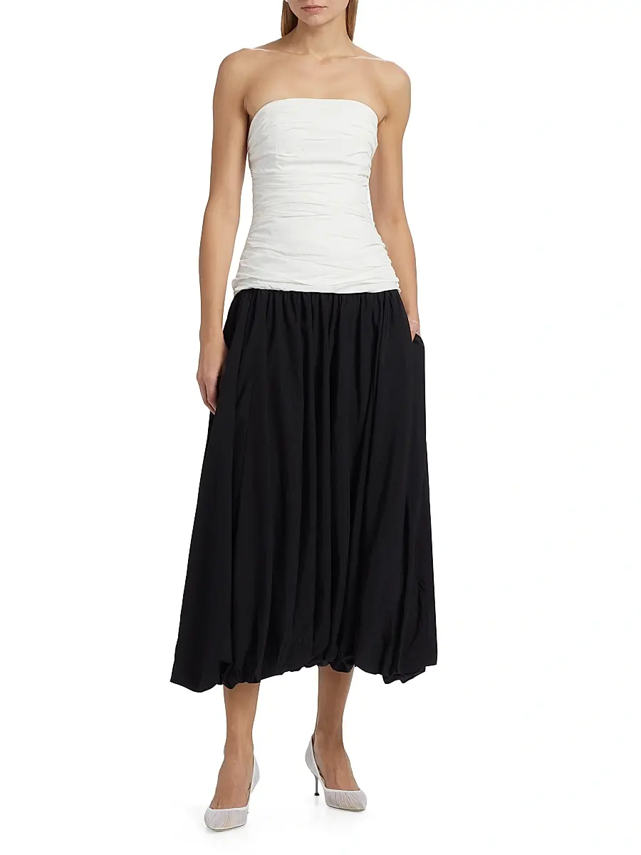 Nicholas the Label Women's Despina Ruched Colorblocked Strapless Midi-Dress | Thumbnail 3 Nicholas the Label Women's Despina Ruched Colorblocked Strapless Midi-Dress | Thumbnail 3