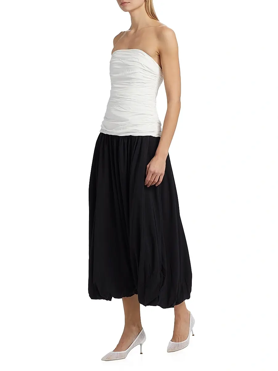 Nicholas the Label Women's Despina Ruched Colorblocked Strapless Midi-Dress | Thumbnail 4 Nicholas the Label Women's Despina Ruched Colorblocked Strapless Midi-Dress | Thumbnail 4