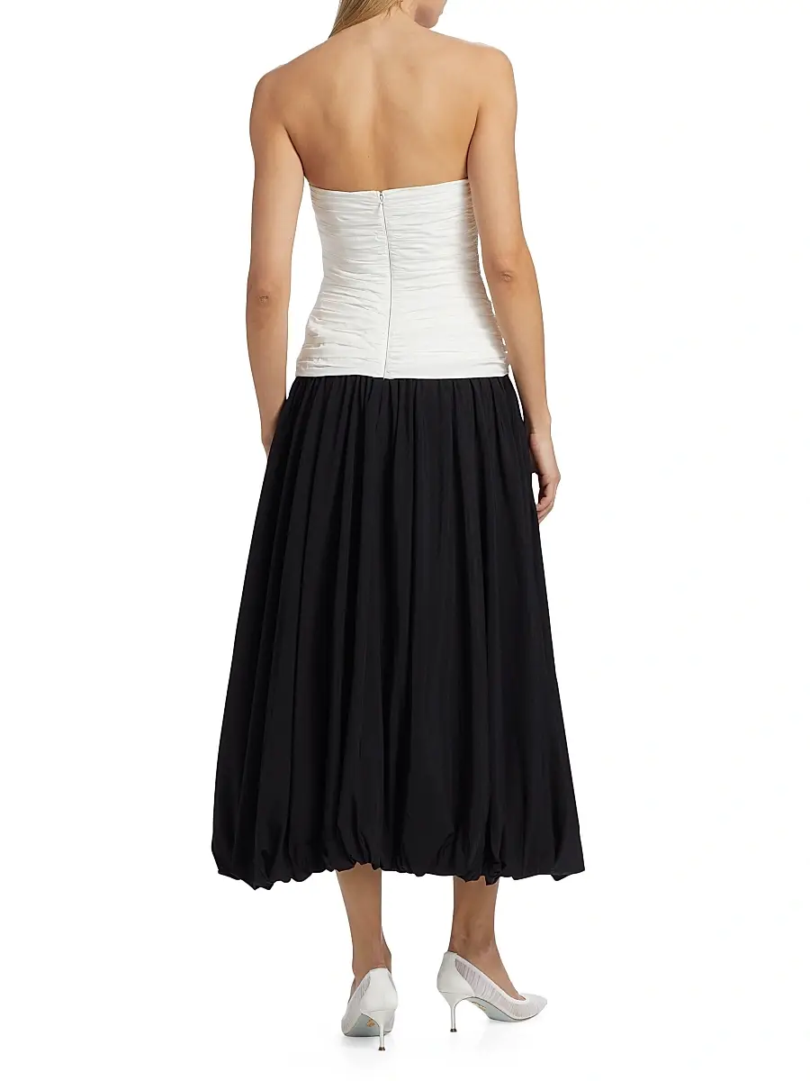 Nicholas the Label Women's Despina Ruched Colorblocked Strapless Midi-Dress | Thumbnail 5 Nicholas the Label Women's Despina Ruched Colorblocked Strapless Midi-Dress | Thumbnail 5