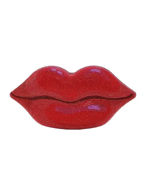 Women's Hot Lips Crystal Clutch