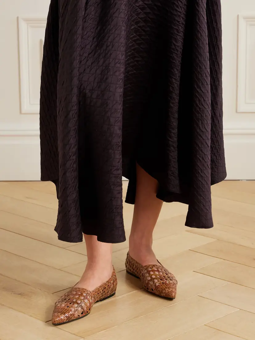 Loro Piana Ayame Woven Leather Pointed-toe Flats | Thumbnail 2