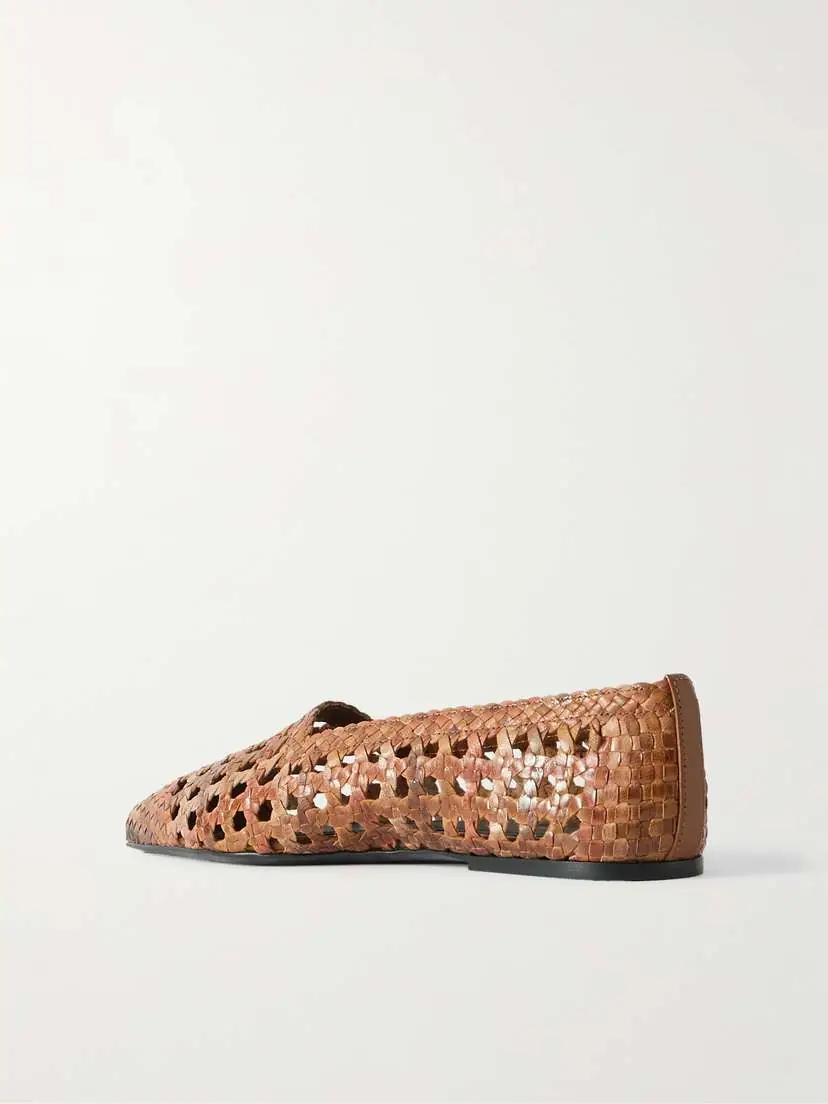 Loro Piana Ayame Woven Leather Pointed-toe Flats | Thumbnail 3