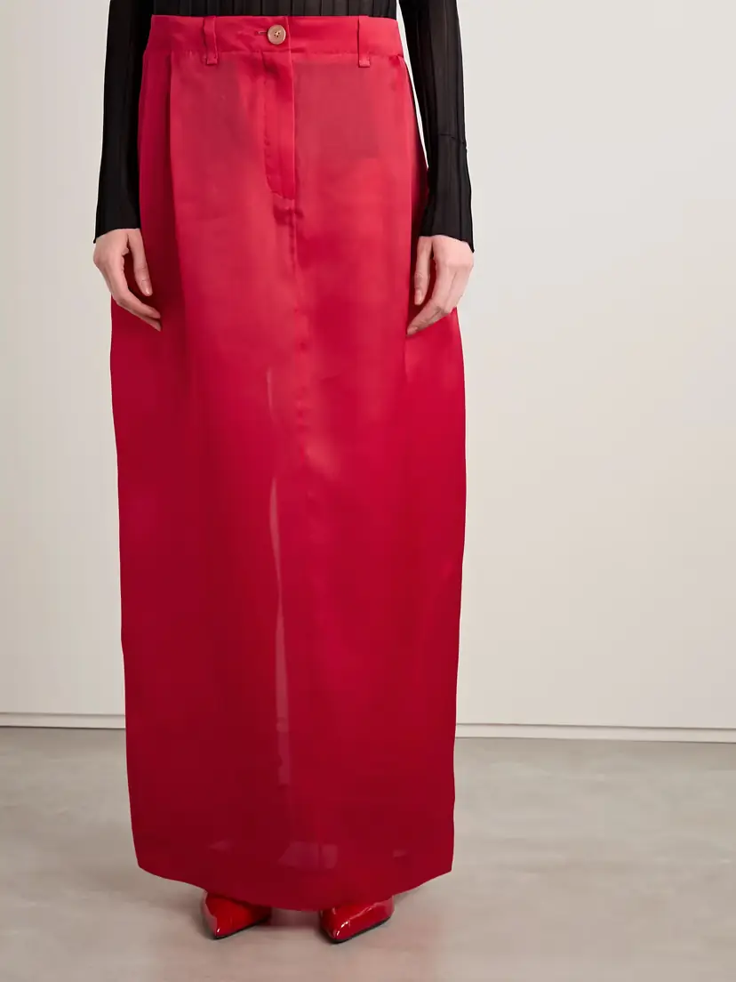 Khaite Lucian Pleated Silk-organza Maxi Skirt | Thumbnail 3 Khaite Lucian Pleated Silk-organza Maxi Skirt | Thumbnail 3
