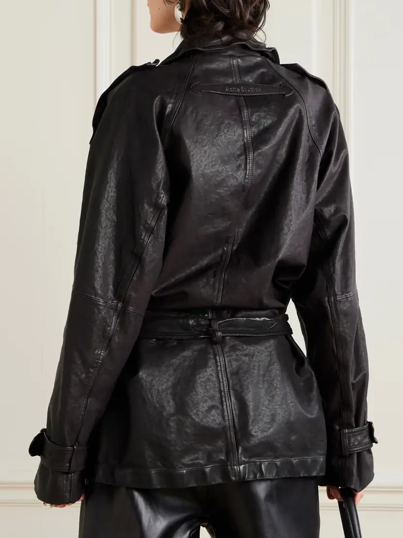 Acne Studios Double-breasted Belted Leather Jacket | Thumbnail 3 Acne Studios Double-breasted Belted Leather Jacket | Thumbnail 3