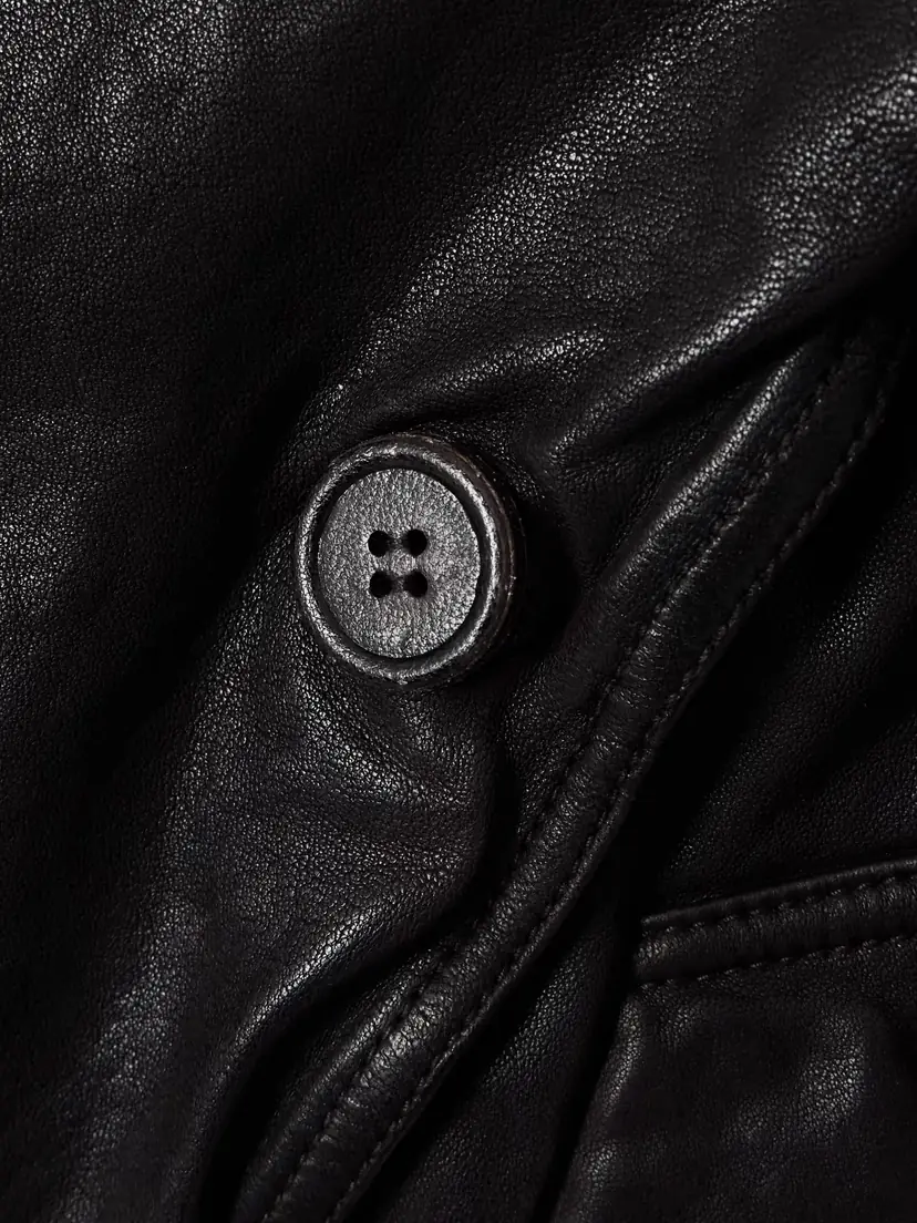 Acne Studios Double-breasted Belted Leather Jacket | Thumbnail 4 Acne Studios Double-breasted Belted Leather Jacket | Thumbnail 4