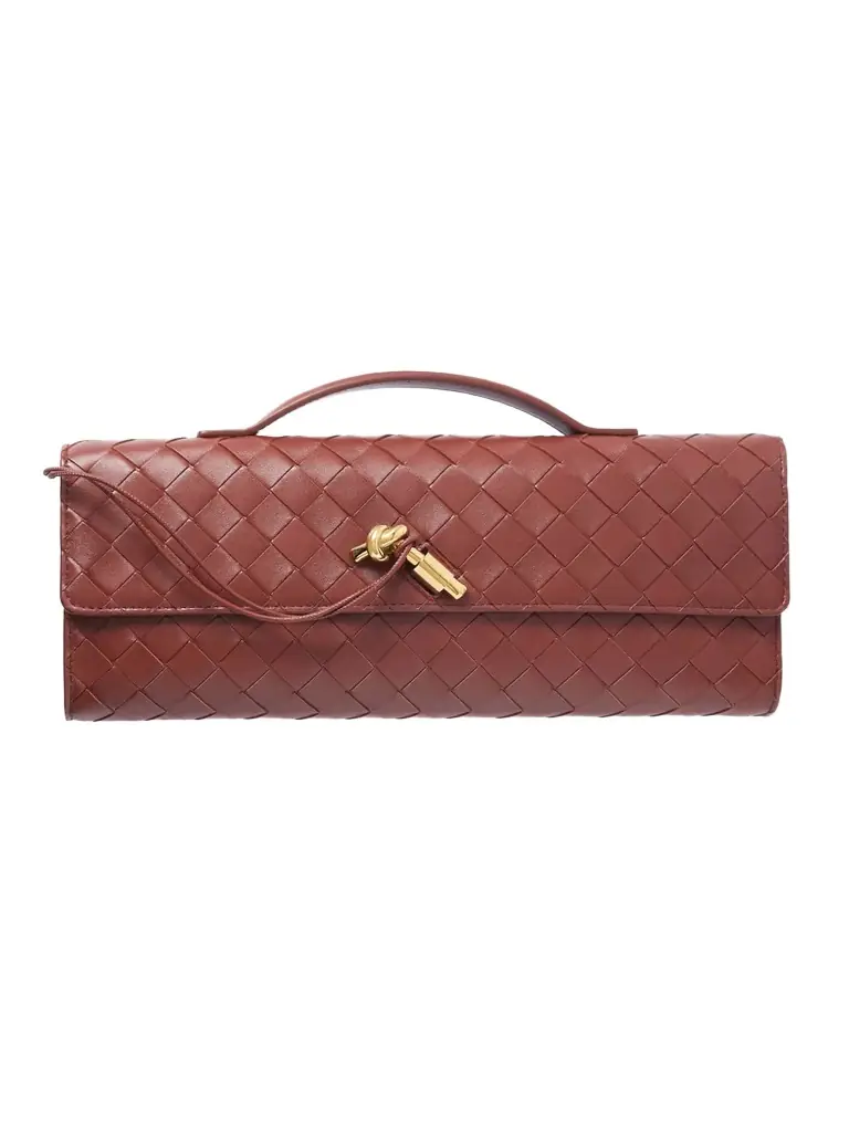 Andiamo Long Intrecciato Leather Clutch