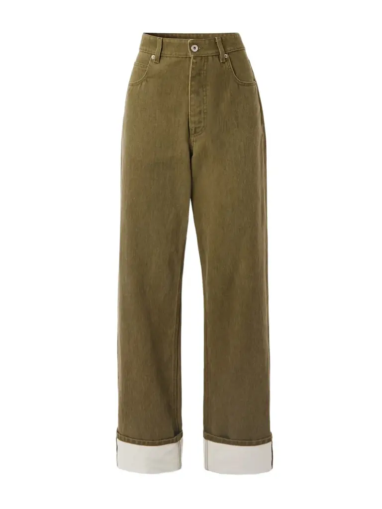 Appliquéd High-rise Wide-leg Jeans