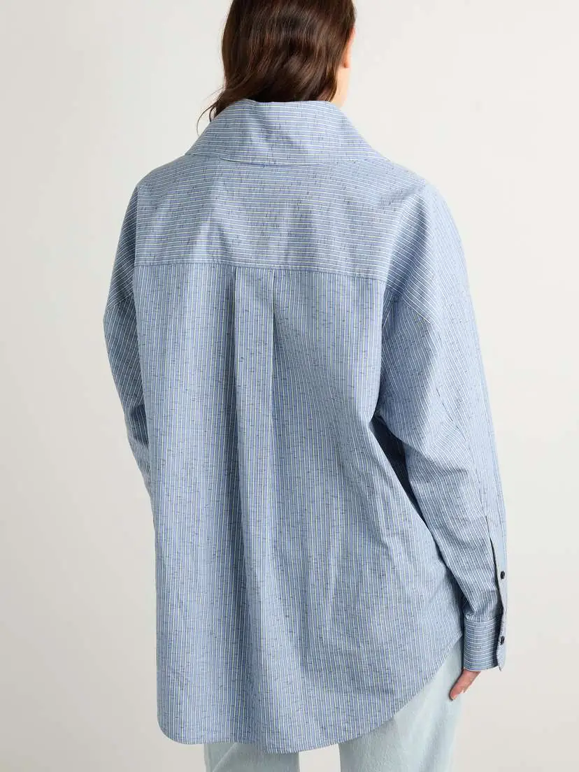 Bottega Veneta Oversized Striped Cotton-blend Shirt | Thumbnail 3 Bottega Veneta Oversized Striped Cotton-blend Shirt | Thumbnail 3