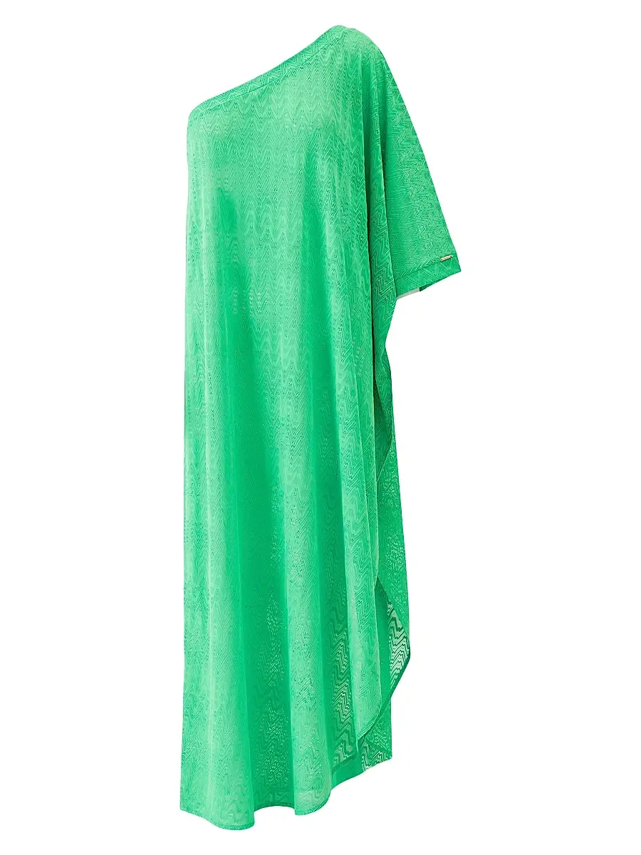 Melissa Odabash Women's Savannah One-Shoulder Cover-Up Dress - Green | Image 1 Melissa Odabash Women's Savannah One-Shoulder Cover-Up Dress - Green | Image 1