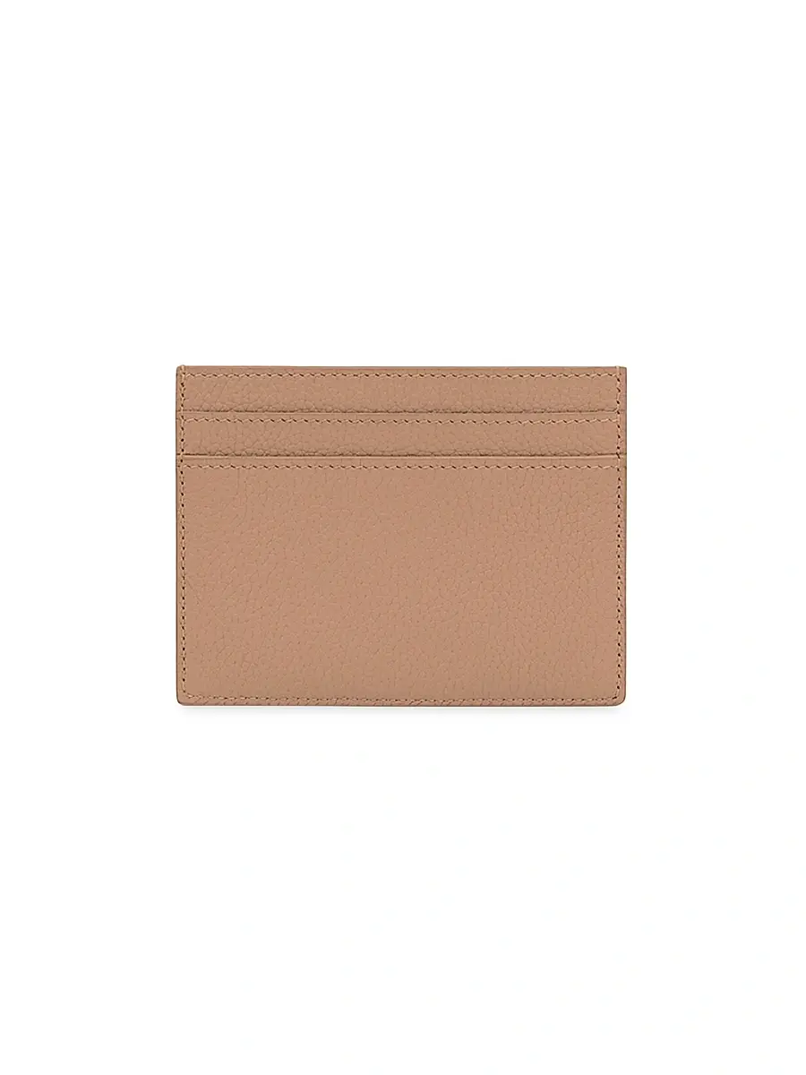 Saint Laurent Men's Tiny Cassandre Card Case In Grained Leather - Greyish Brown | Thumbnail 2 Saint Laurent Men's Tiny Cassandre Card Case In Grained Leather - Greyish Brown | Thumbnail 2