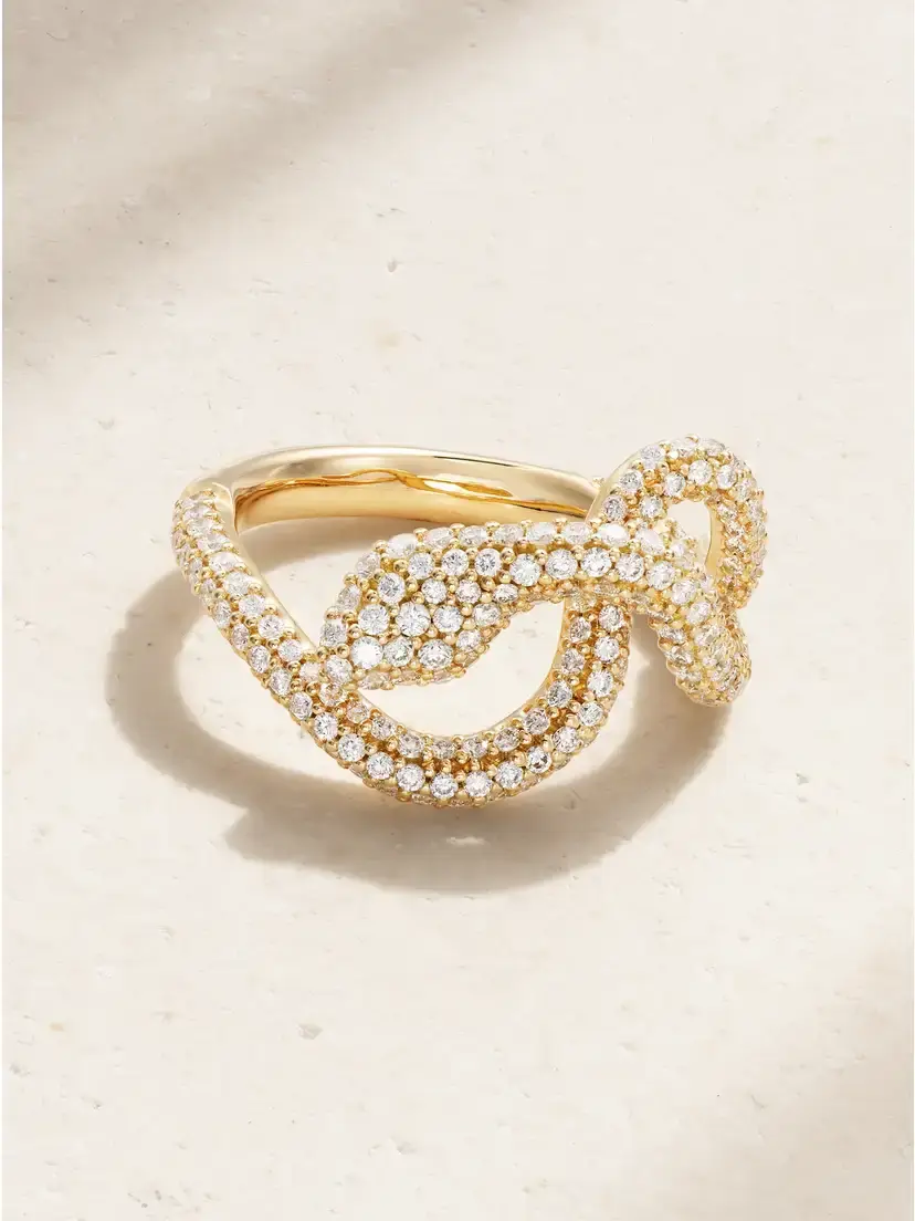 OLE LYNGGAARD COPENHAGEN Snakes Small 18-karat Gold Diamond Ring | Image 1 OLE LYNGGAARD COPENHAGEN Snakes Small 18-karat Gold Diamond Ring | Image 1