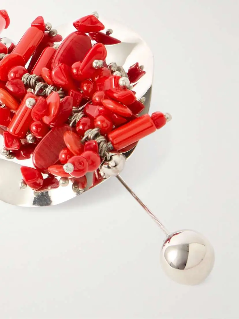 Dries Van Noten Silver-tone Beaded Brooch | Thumbnail 4