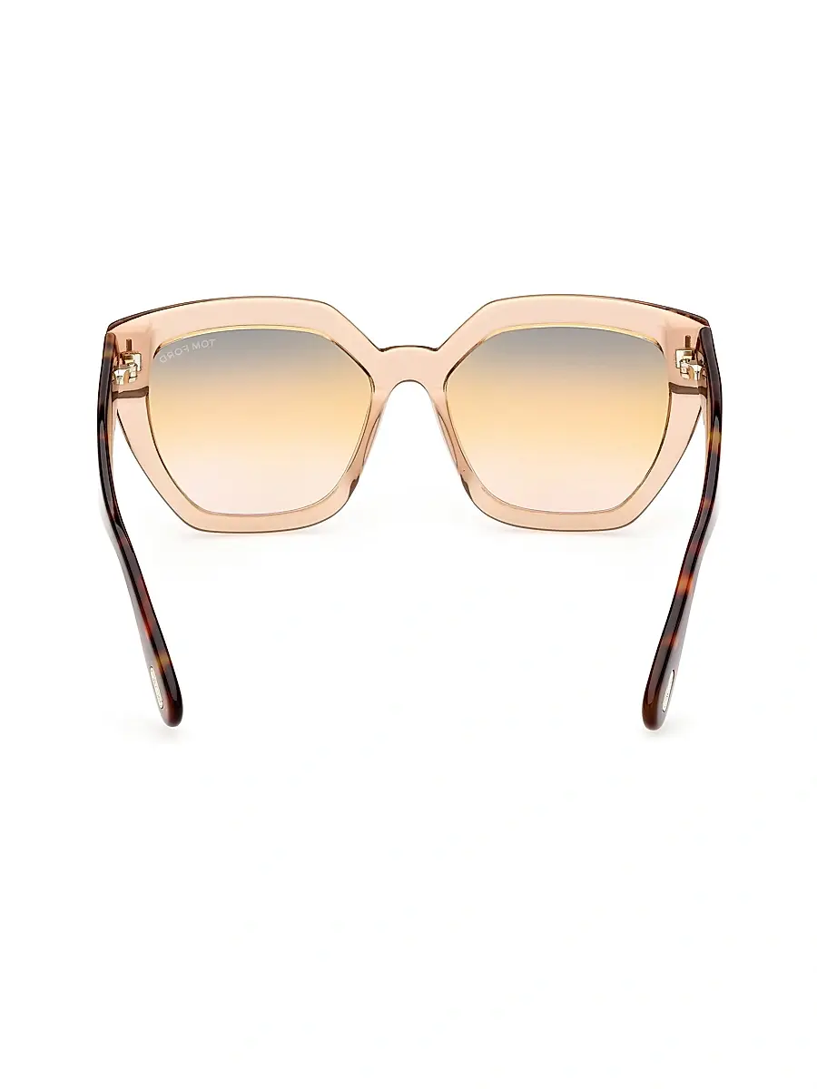 TOM FORD Women's 56MM Square Sunglasses - Havana Brown Yellow | Thumbnail 5 TOM FORD Women's 56MM Square Sunglasses - Havana Brown Yellow | Thumbnail 5