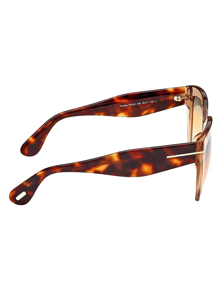 TOM FORD Women's 56MM Square Sunglasses - Havana Brown Yellow | Thumbnail 7 TOM FORD Women's 56MM Square Sunglasses - Havana Brown Yellow | Thumbnail 7
