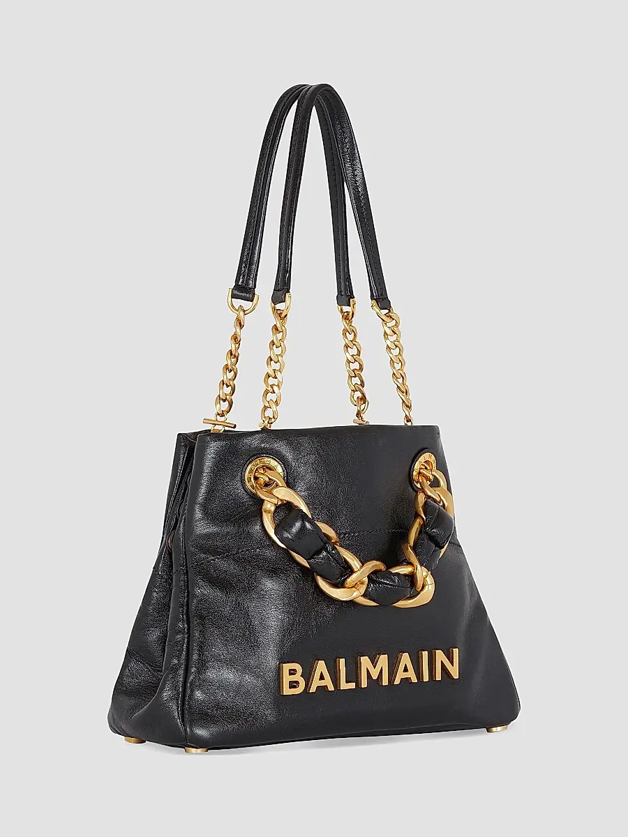 Balmain Women's 1945 Soft Cabas Crinkled Leather Bag - Noir | Thumbnail 4