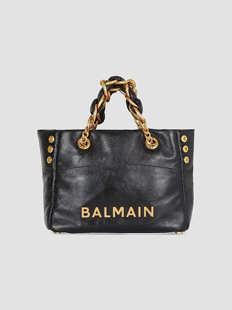Balmain Women's 1945 Soft Cabas Crinkled Leather Bag - Noir | Thumbnail 5