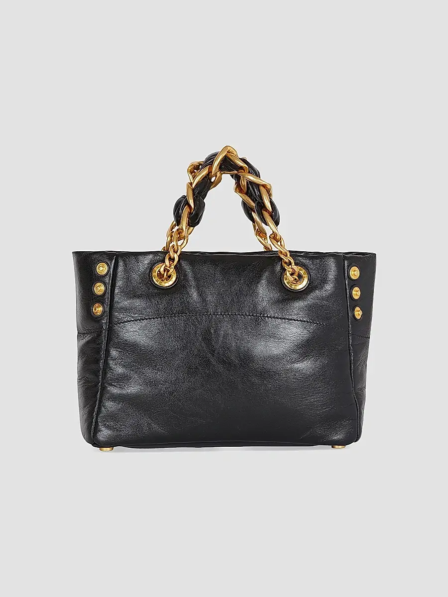Balmain Women's 1945 Soft Cabas Crinkled Leather Bag - Noir | Thumbnail 6