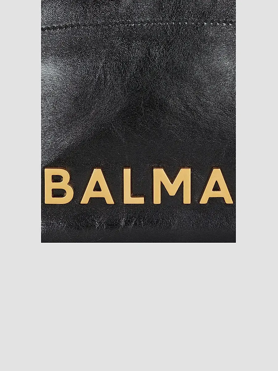 Balmain Women's 1945 Soft Cabas Crinkled Leather Bag - Noir | Thumbnail 7